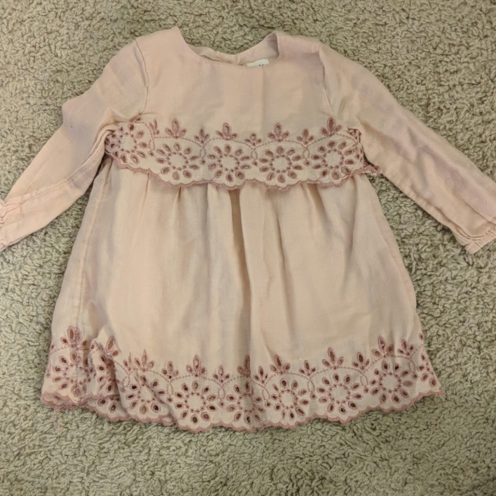 Light pink girls eyelet dress